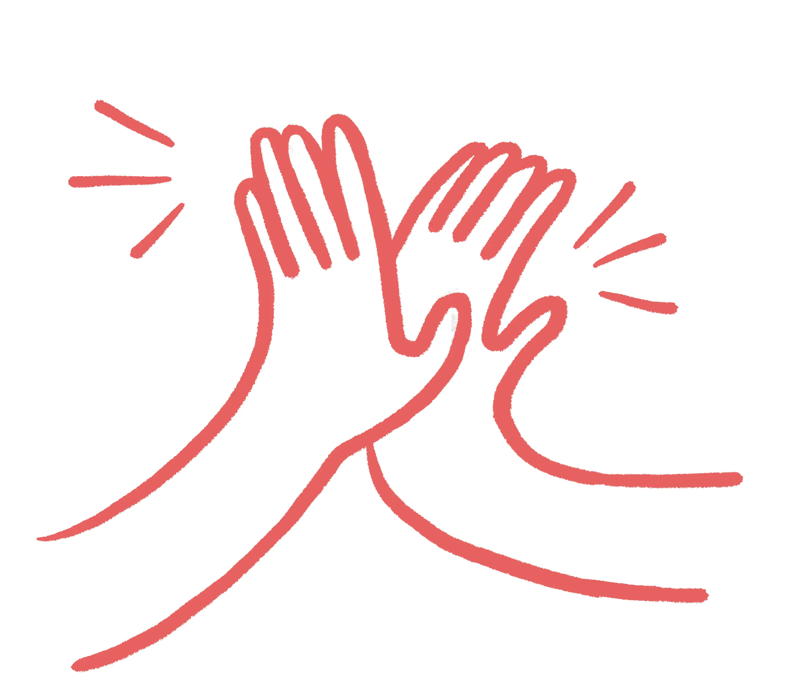 Drawing of two hands clapping